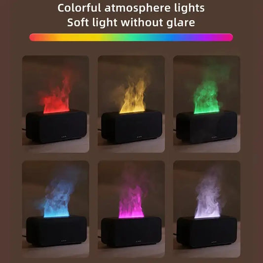 Simulation Flame Aromatherapy Mini Humidifier with LED Lights - Ariwy electronics